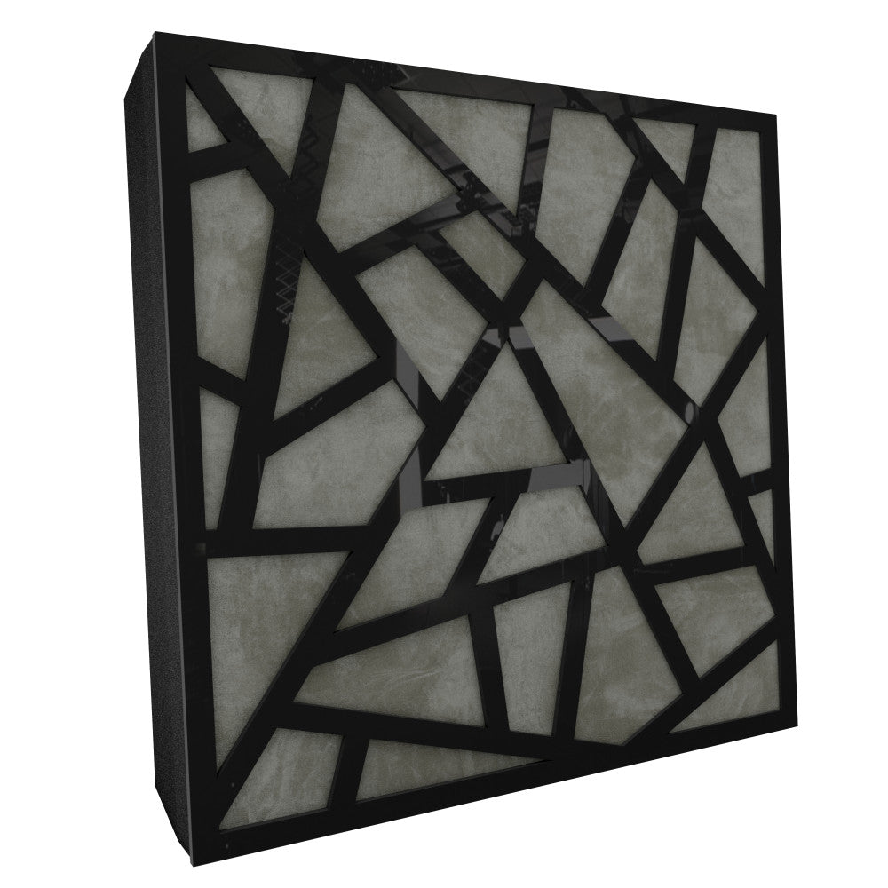 Premium R Acoustic Panel «Skyross Fabric» Zwart Hoogglans