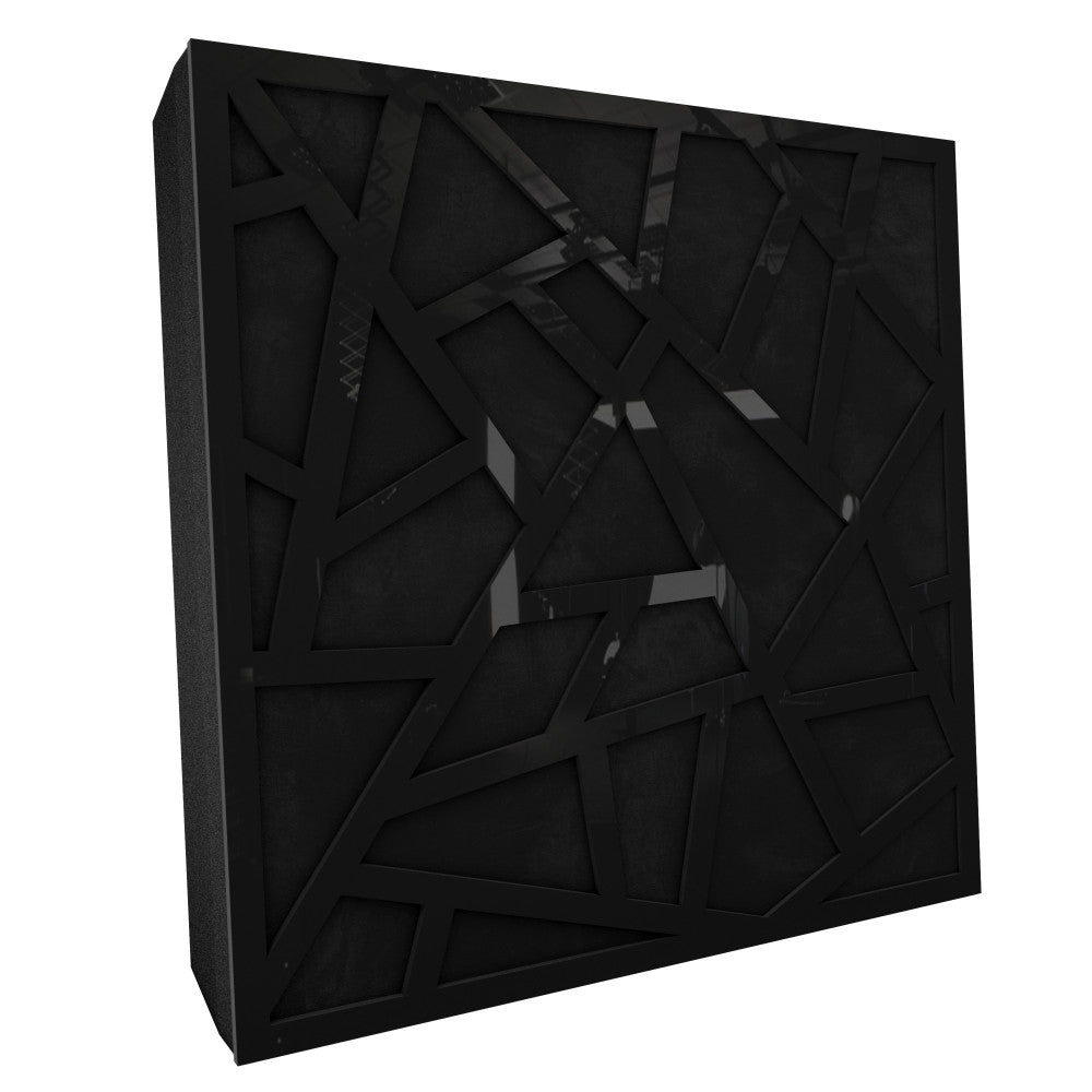Premium R Acoustic Panel «Skyross Fabric» Zwart Hoogglans